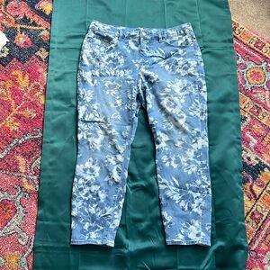 Blue floral jeans